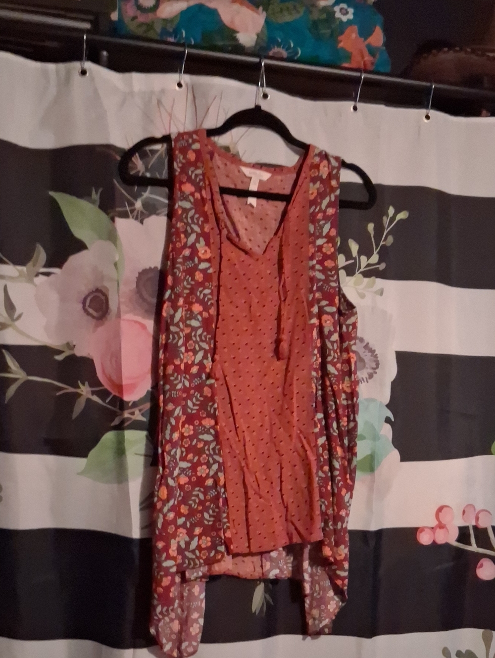 Matilda Jane Rust and Multi Floral Layered Tank